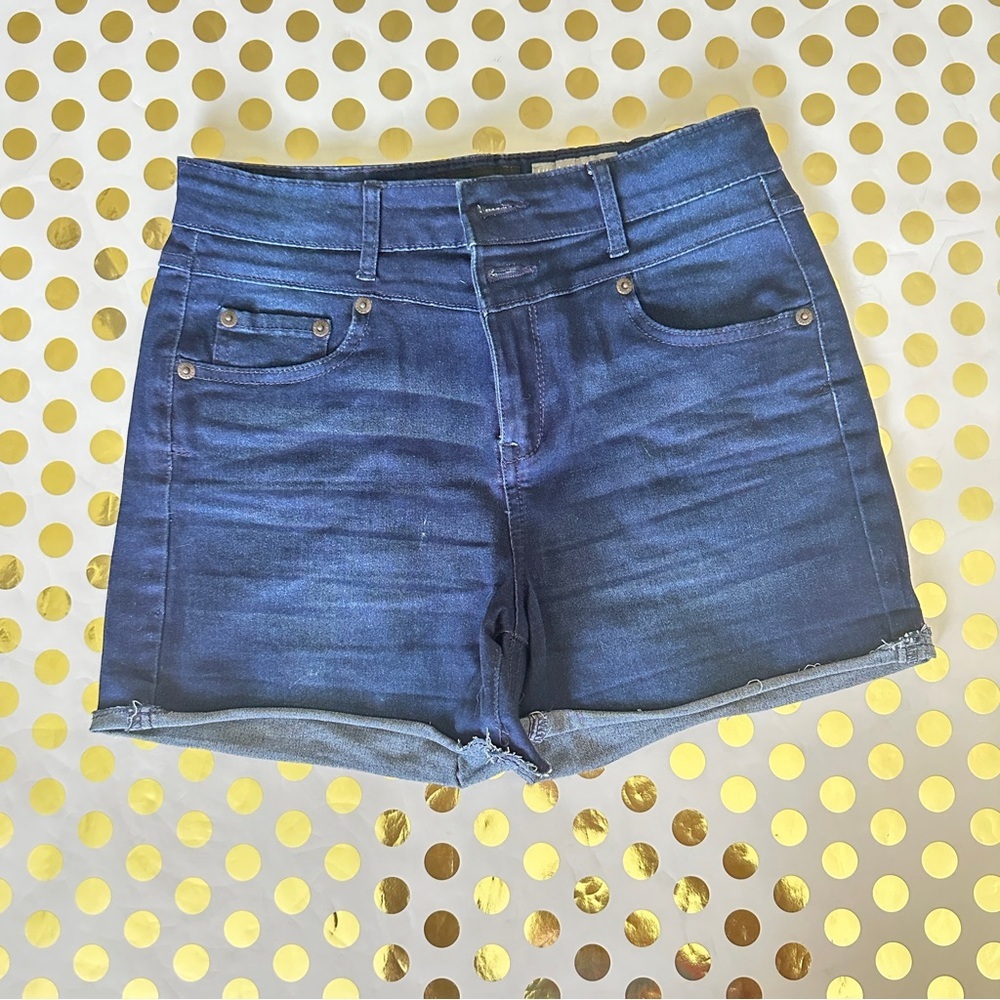 Aeropostale Blue Jean Shorts High-Waisted Cuffed